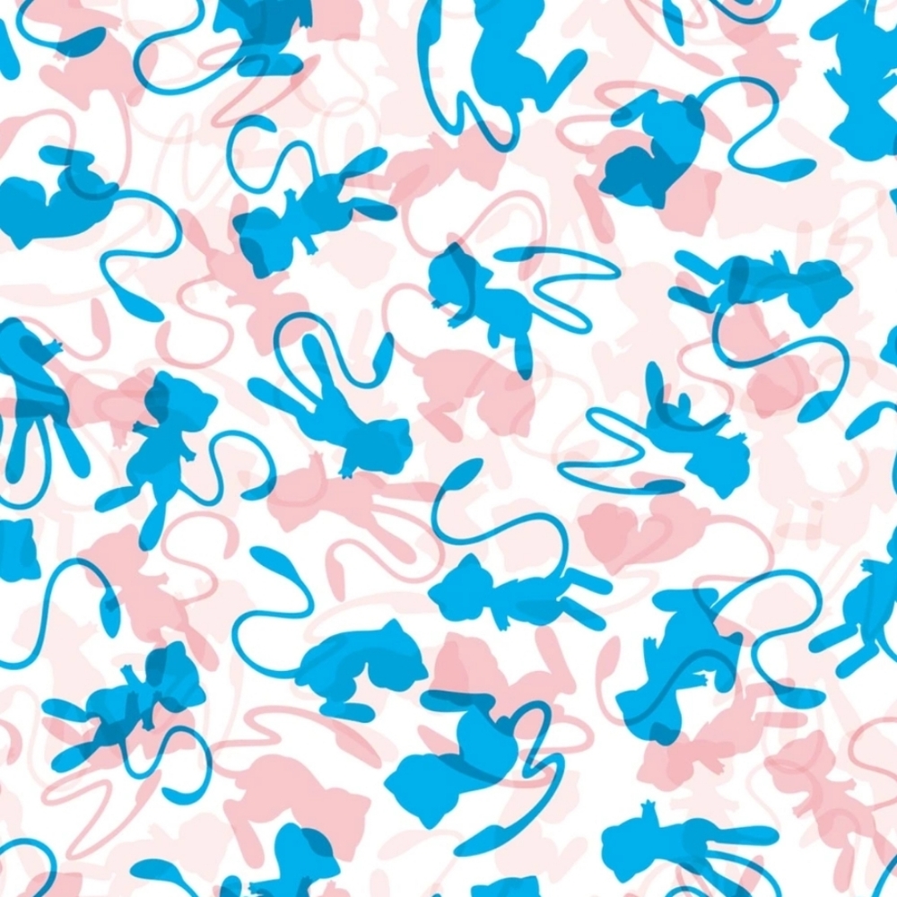 POKEMON Original Stitch hidden Mew blue and pink long sleeve button up shirt S - Picture 4 of 9